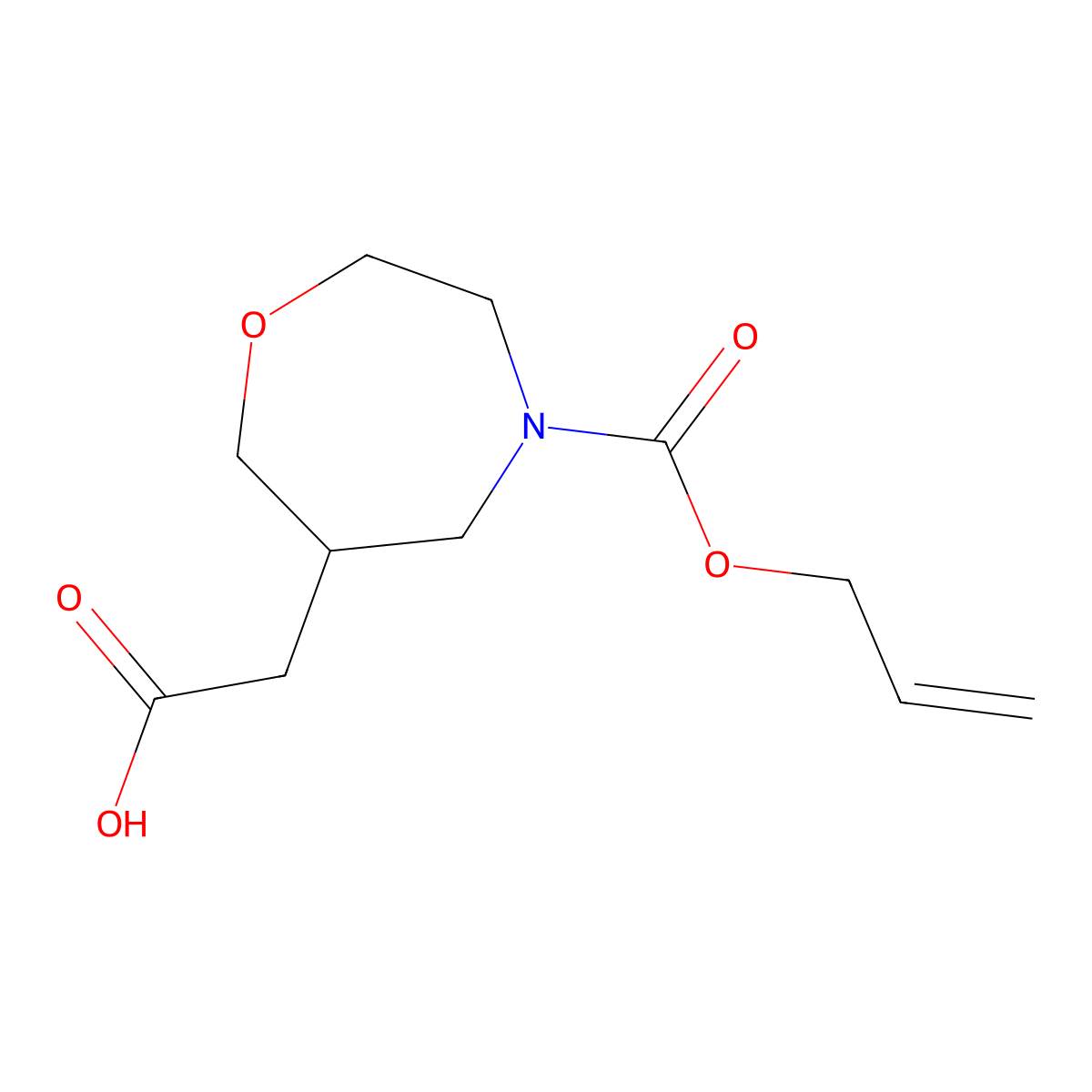 2-{4-[(Prop-2-en-1-yloxy)carbonyl]-1,4-oxazepan-6-yl}acetic acid molecular structure, CAS 2680619-87-6