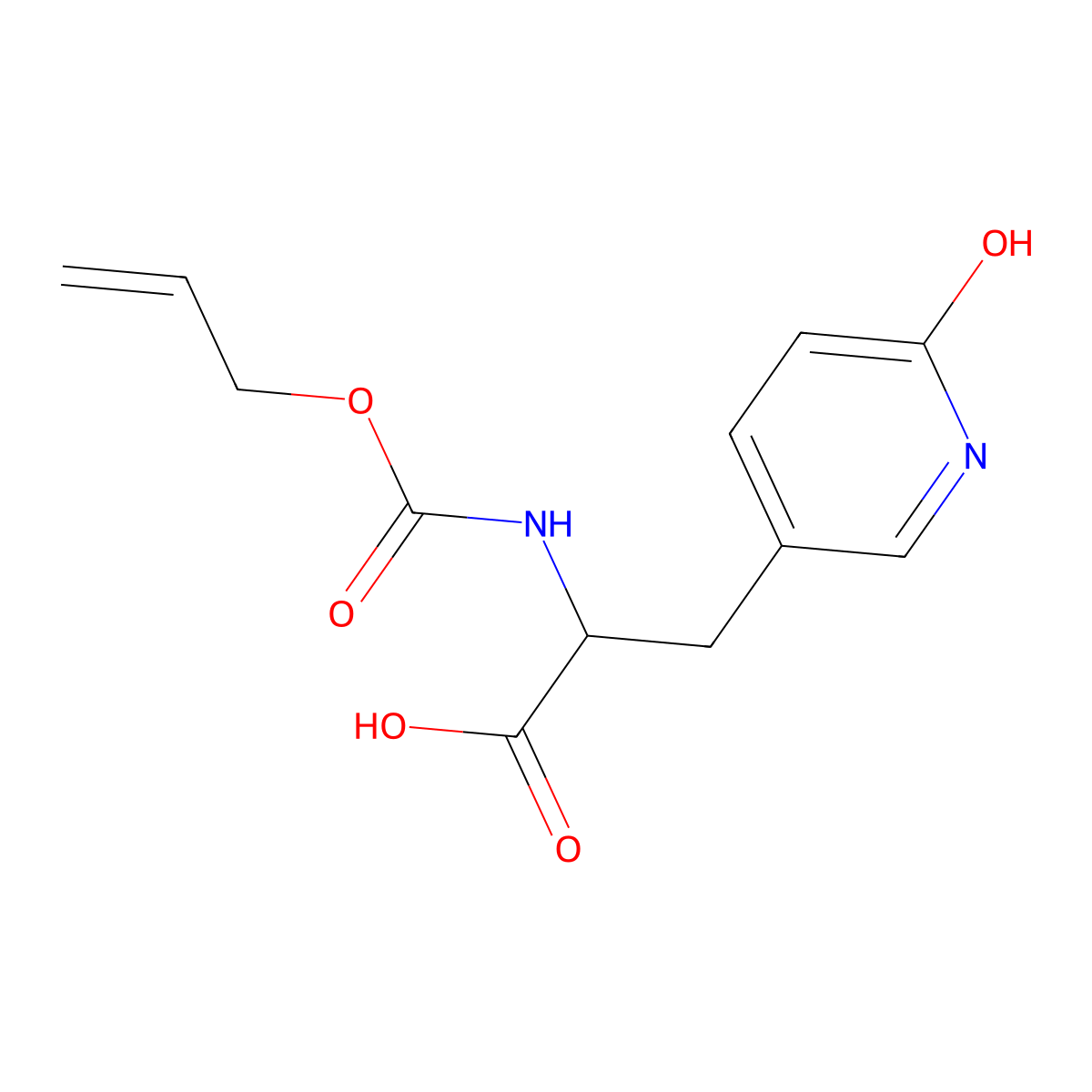 3-(6-Hydroxypyridin-3-yl)-2-{[(prop-2-en-1-yloxy)carbonyl]amino}propanoic acid molecular structure, CAS 2680619-89-8