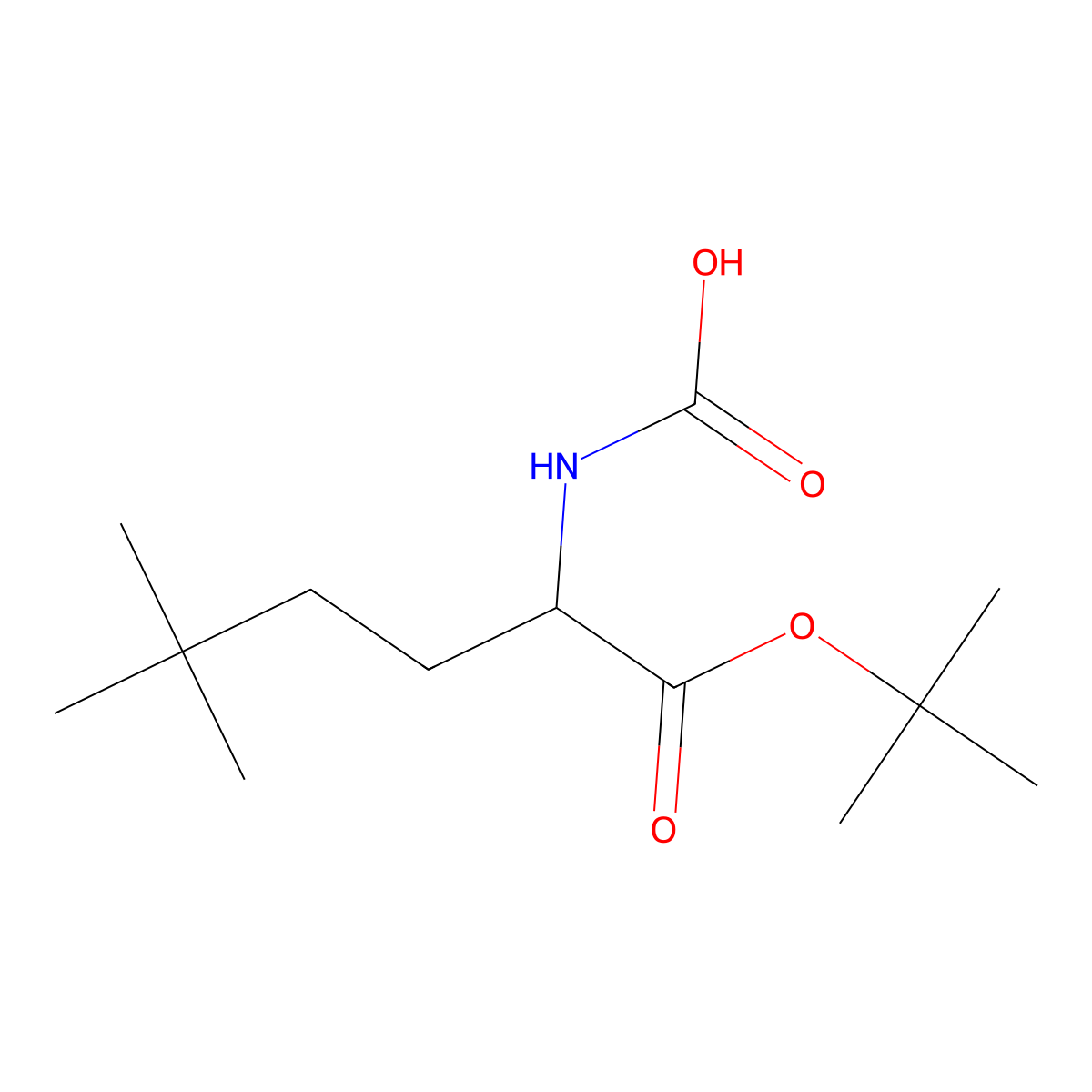 [1-(Tert-butoxy)-5,5-dimethyl-1-oxohexan-2-yl]carbamic acid molecular structure, CAS 2680619-90-1