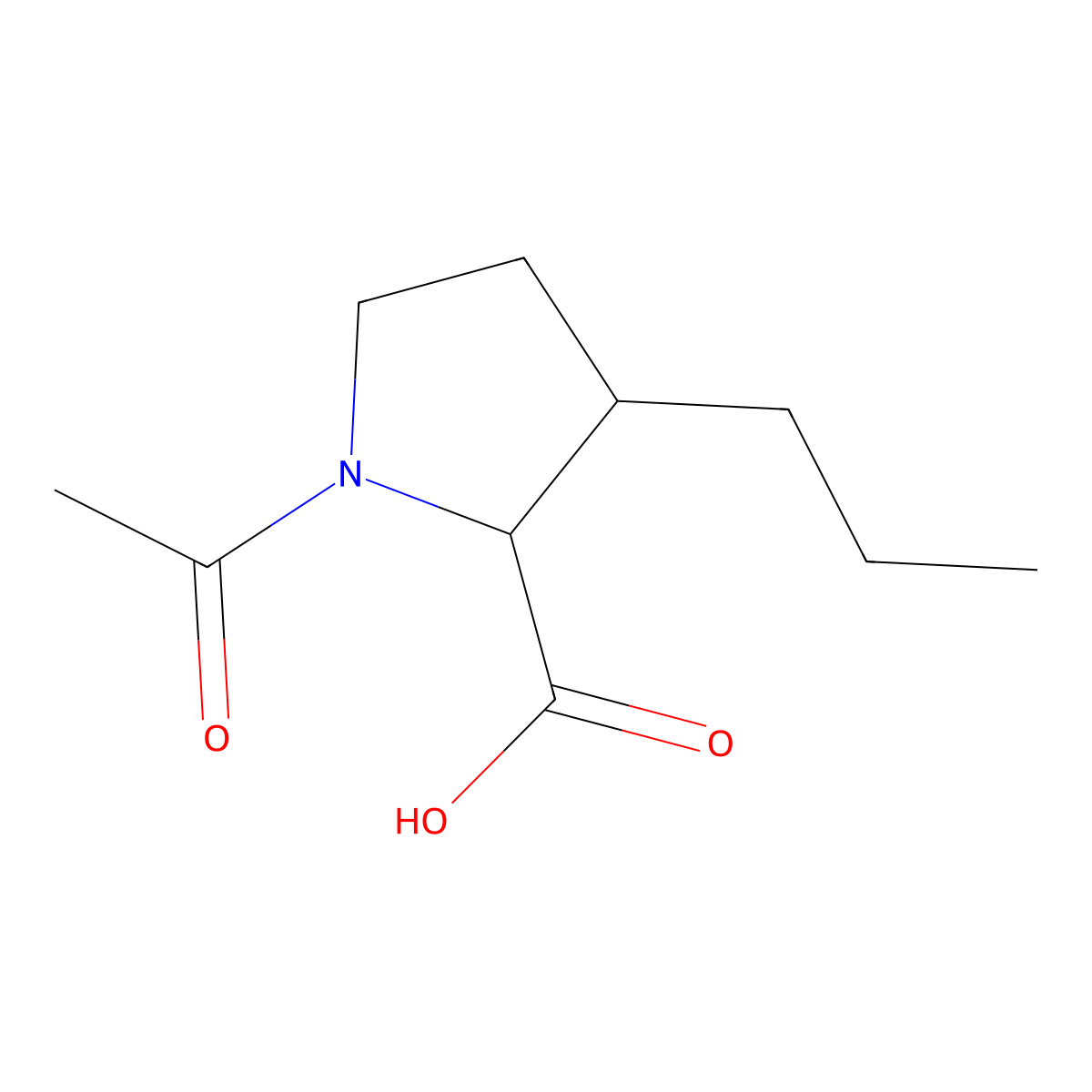 1-Acetyl-3-propylpyrrolidine-2-carboxylic acid molecular structure, CAS 2680619-91-2
