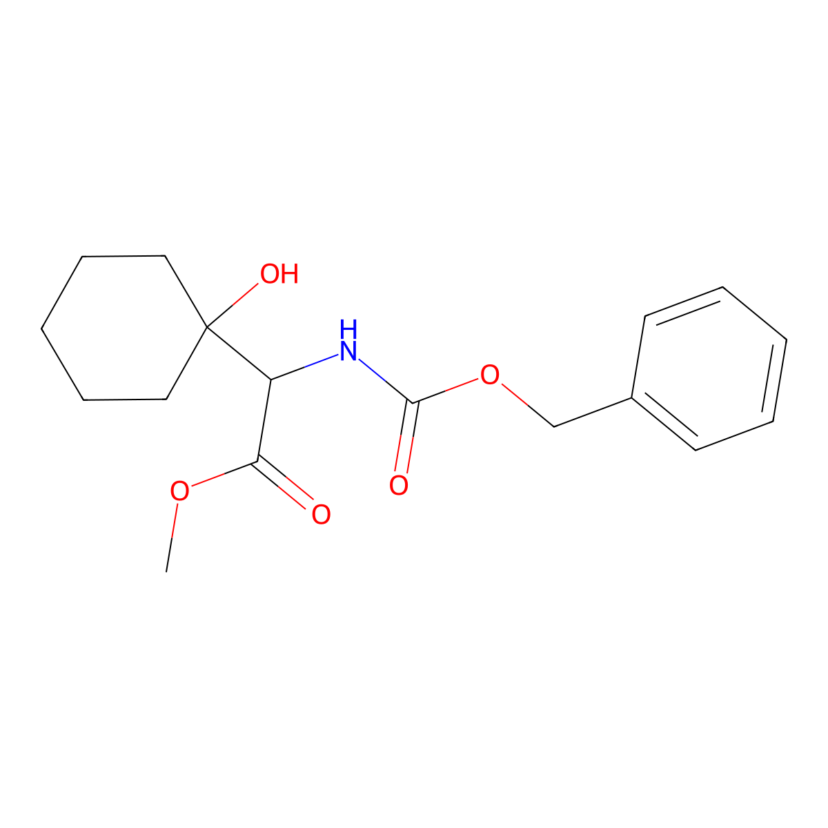 Methyl 2-{[(benzyloxy)carbonyl]amino}-2-(1-hydroxycyclohexyl)acetate molecular structure, CAS 2680619-92-3
