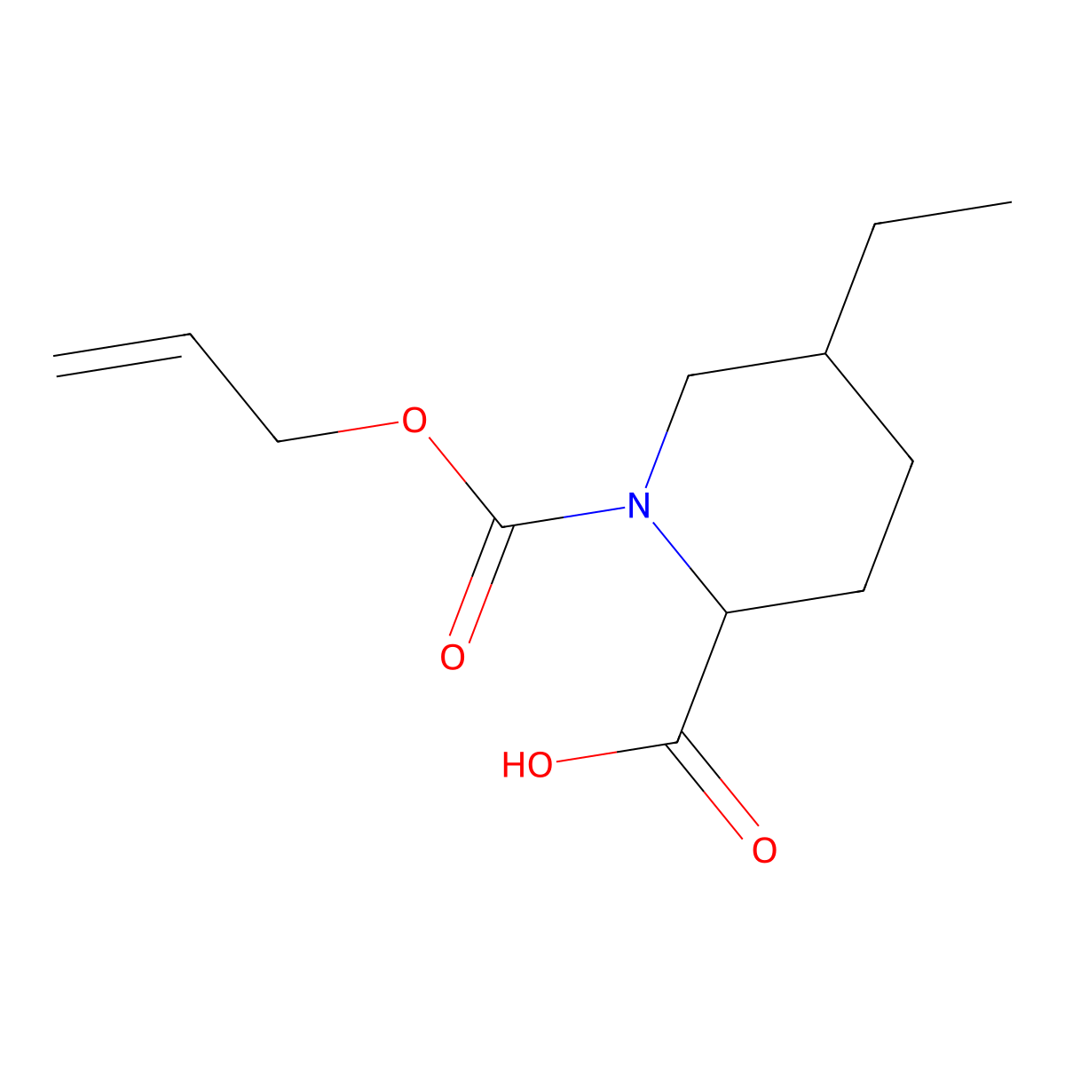 5-Ethyl-1-[(prop-2-en-1-yloxy)carbonyl]piperidine-2-carboxylic acid molecular structure, CAS 2680620-24-8