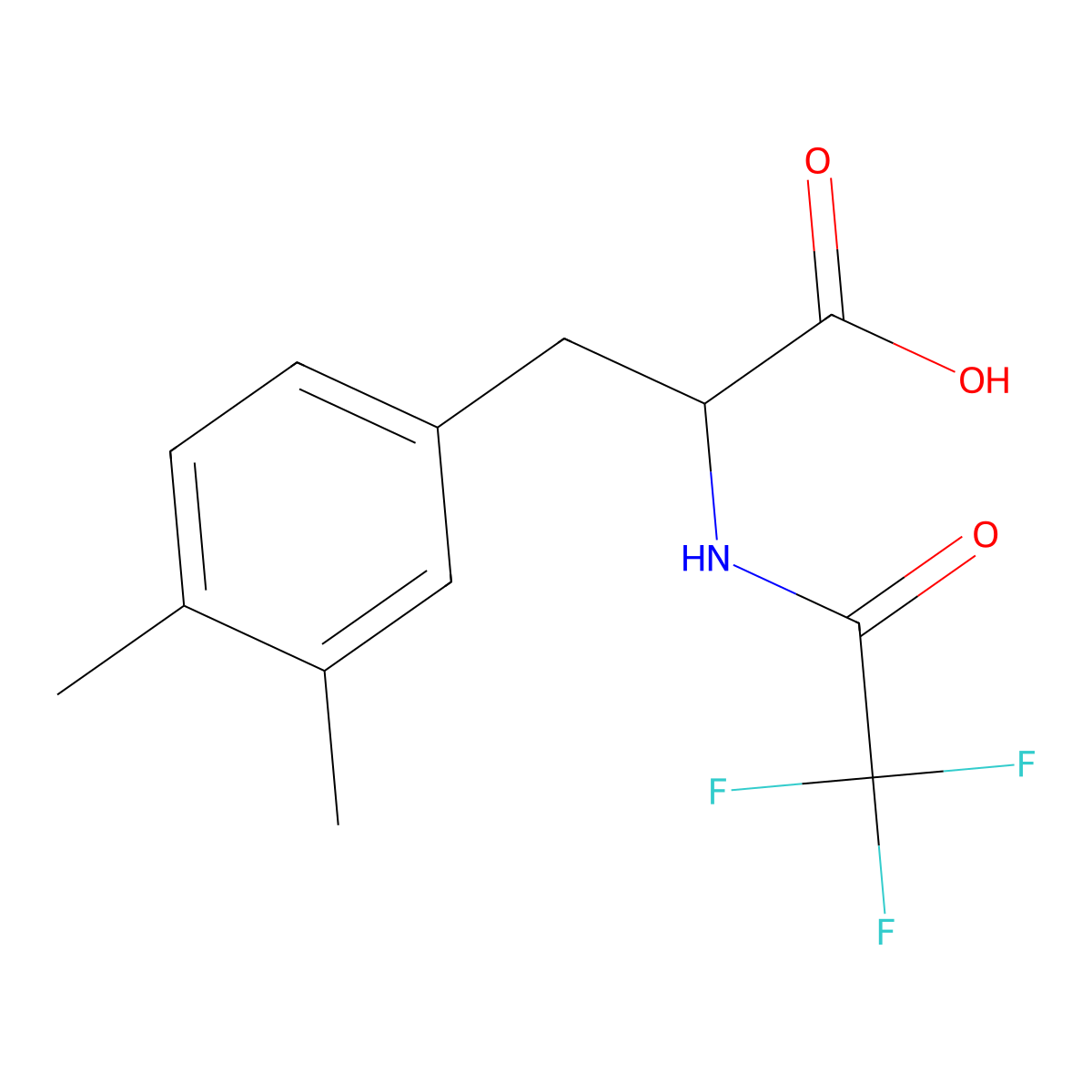 3-(3,4-Dimethylphenyl)-2-(2,2,2-trifluoroacetamido)propanoic acid molecular structure, CAS 2680620-25-9