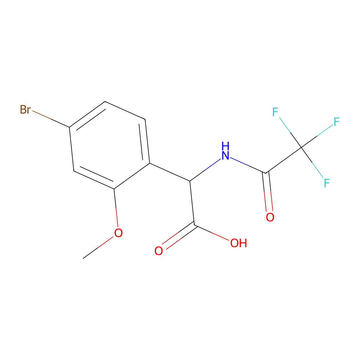 2-(4-Bromo-2-methoxyphenyl)-2-(2,2,2-trifluoroacetamido)acetic acid molecular structure, CAS 2680620-30-6