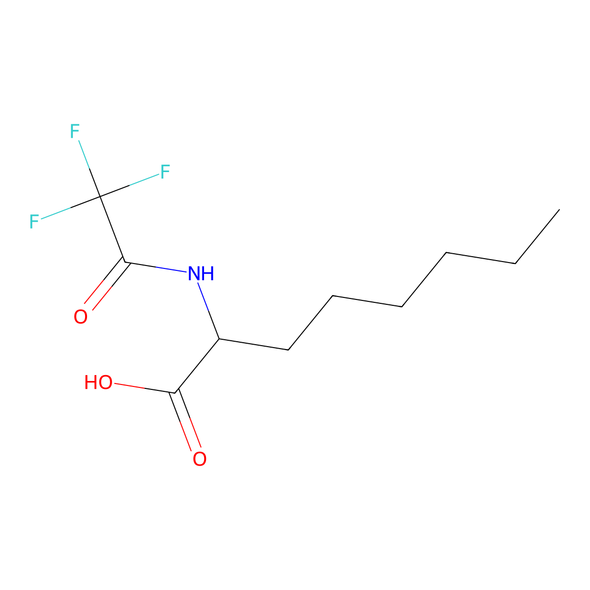 2-(2,2,2-Trifluoroacetamido)octanoic acid molecular structure, CAS 2680620-36-2
