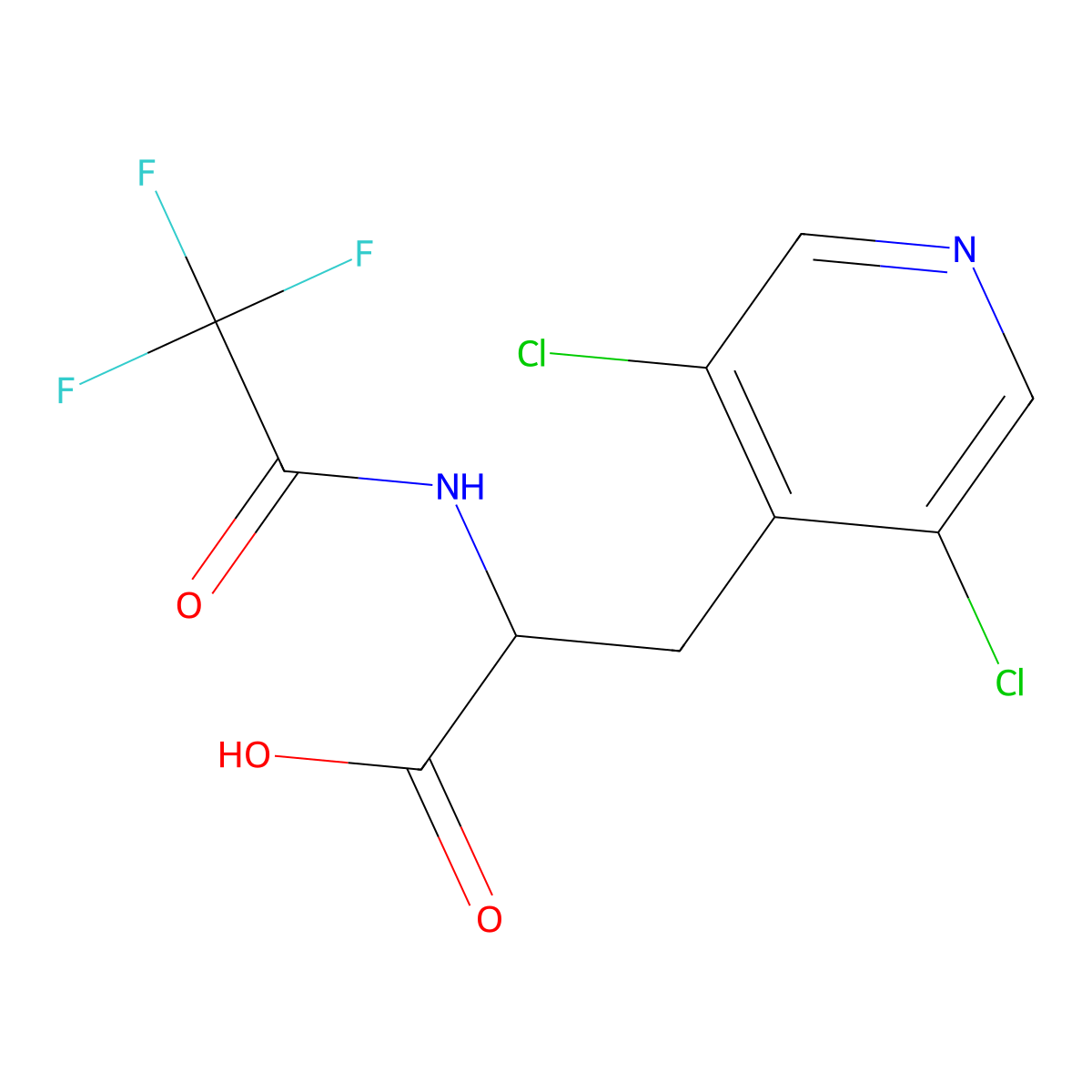 3-(3,5-Dichloropyridin-4-yl)-2-(2,2,2-trifluoroacetamido)propanoic acid molecular structure, CAS 2680620-45-3