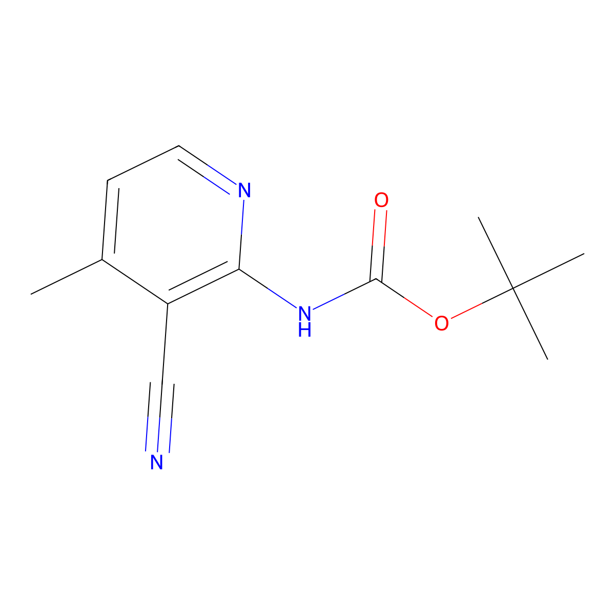 tert-butyl N-(3-cyano-4-methylpyridin-2-yl)carbamate molecular structure, CAS 2680620-47-5