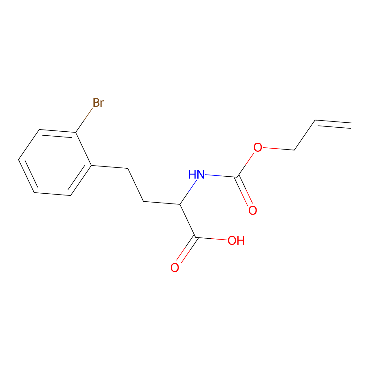 4-(2-Bromophenyl)-2-{[(prop-2-en-1-yloxy)carbonyl]amino}butanoic acid molecular structure, CAS 2680620-48-6