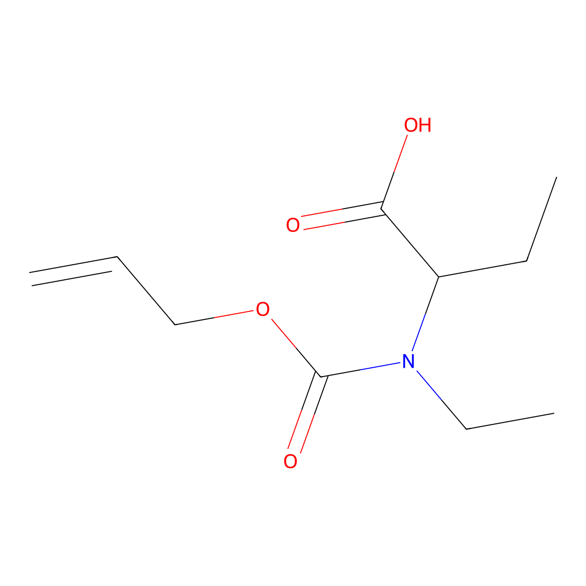 2-{Ethyl[(prop-2-en-1-yloxy)carbonyl]amino}butanoic acid molecular structure, CAS 2680620-51-1