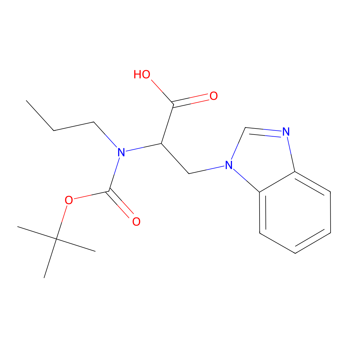 3-(1H-1,3-benzodiazol-1-yl)-2-{[(tert-butoxy)carbonyl](propyl)amino}propanoic acid molecular structure, CAS 2680620-64-6