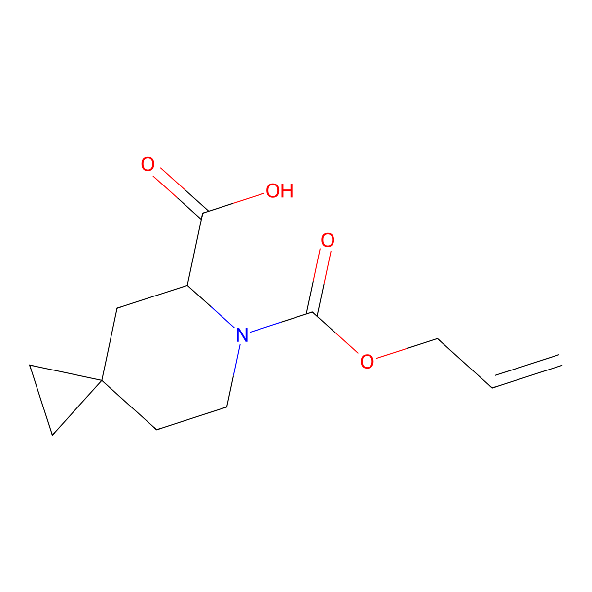 6-[(Prop-2-en-1-yloxy)carbonyl]-6-azaspiro[2.5]octane-5-carboxylic acid molecular structure, CAS 2680620-72-6