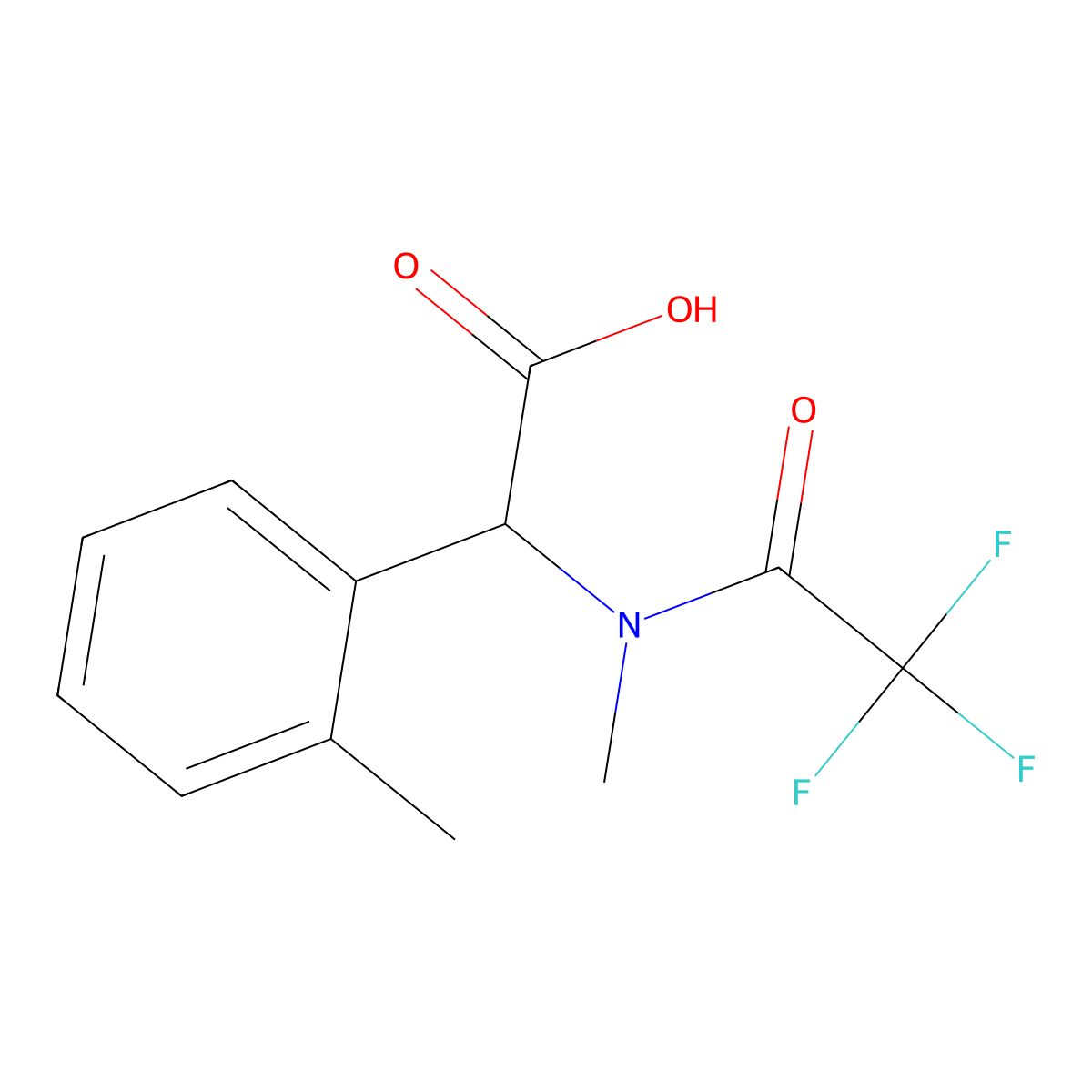 2-(2-methylphenyl)-2-(2,2,2-trifluoro-N-methylacetamido)acetic acid molecular structure, CAS 2680620-75-9