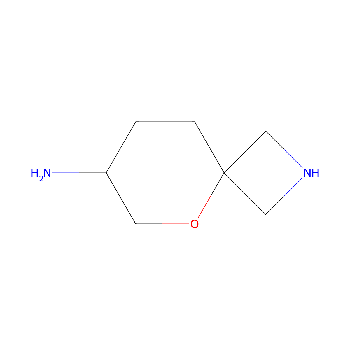 5-Oxa-2-azaspiro[3.5]nonan-7-amine molecular structure, CAS 2680620-79-3