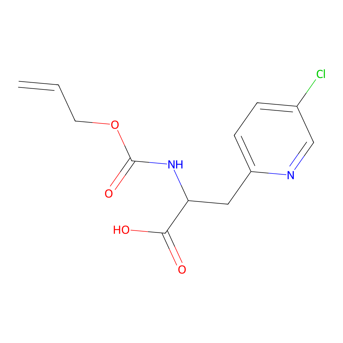 3-(5-Chloropyridin-2-yl)-2-{[(prop-2-en-1-yloxy)carbonyl]amino}propanoic acid molecular structure, CAS 2680620-82-8