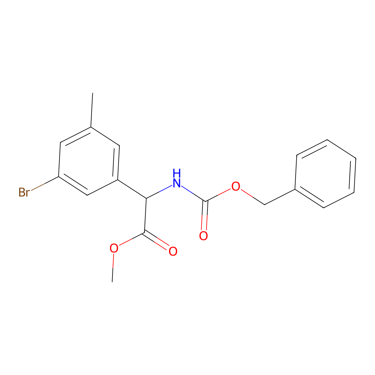 Methyl 2-{[(benzyloxy)carbonyl]amino}-2-(3-bromo-5-methylphenyl)acetate molecular structure, CAS 2680620-84-0