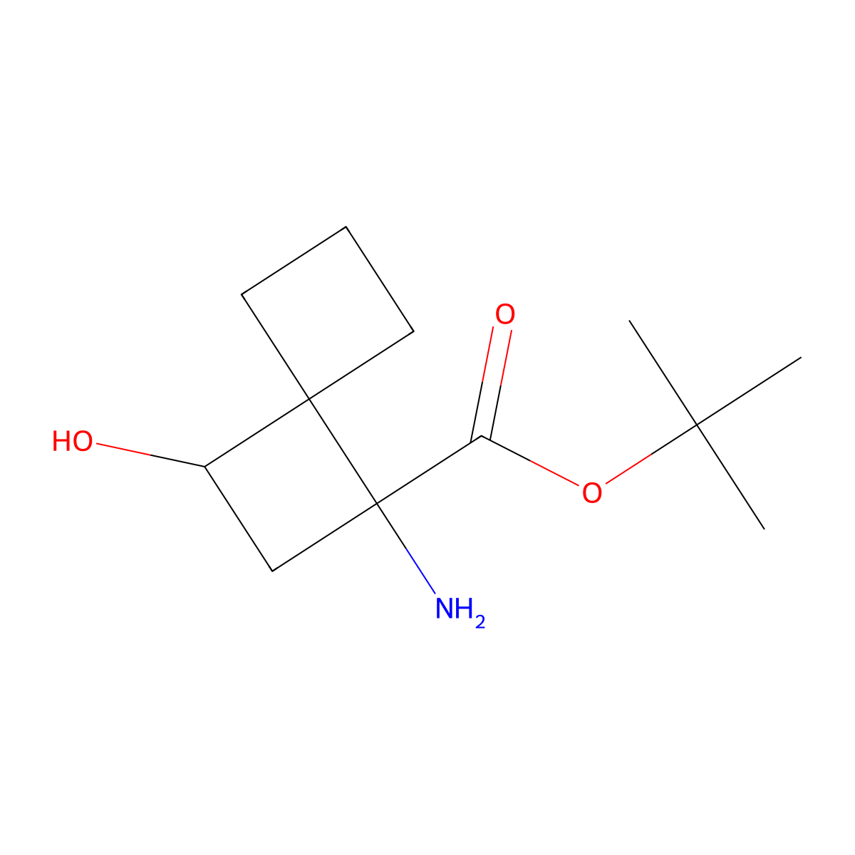 Tert-butyl 1-amino-3-hydroxyspiro[3.3]heptane-1-carboxylate molecular structure, CAS 2680620-89-5