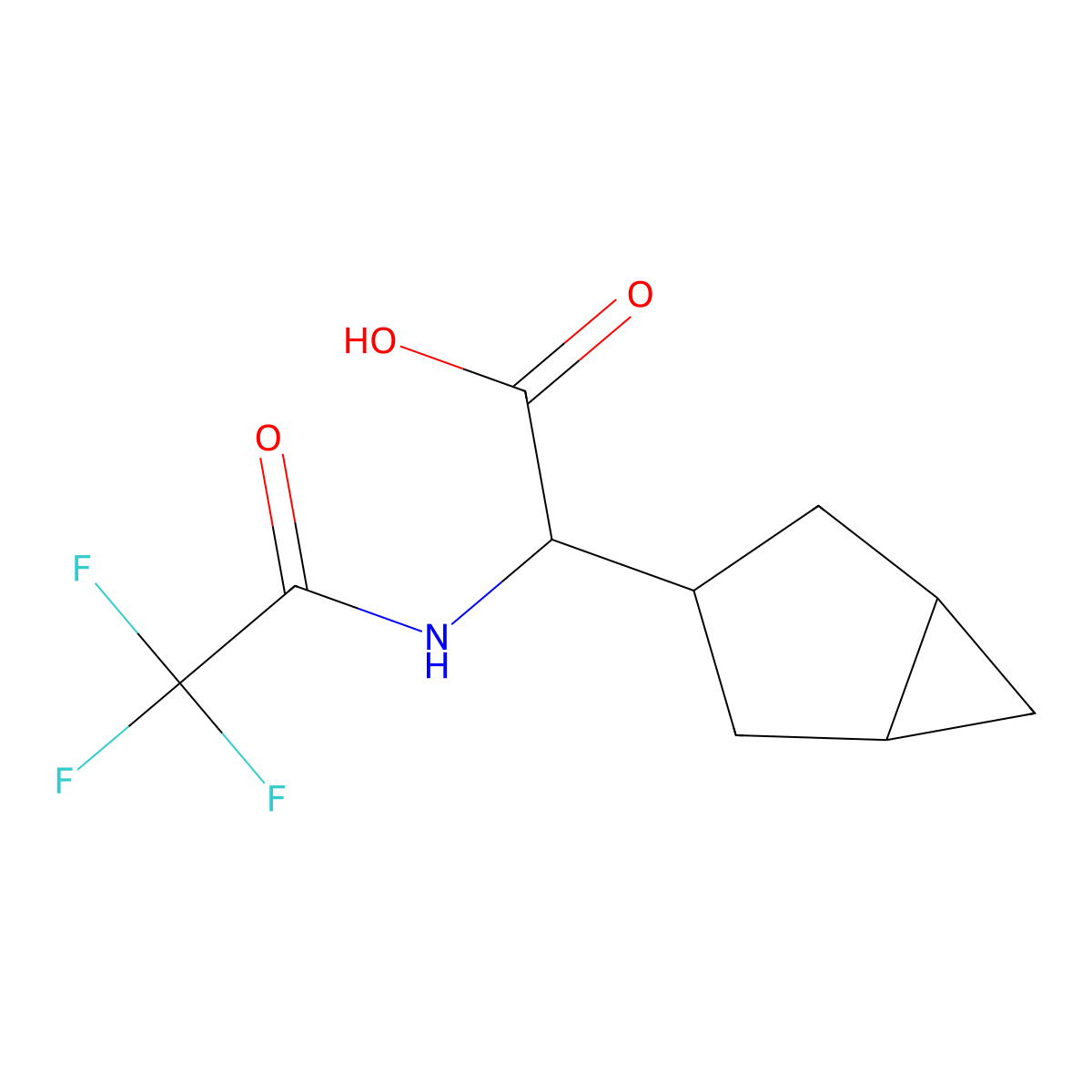 2-{Bicyclo[3.1.0]hexan-3-yl}-2-(trifluoroacetamido)acetic acid molecular structure, CAS 2680620-95-3