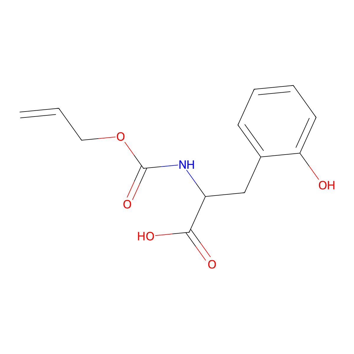 3-(2-Hydroxyphenyl)-2-{[(prop-2-en-1-yloxy)carbonyl]amino}propanoic acid molecular structure, CAS 2680621-16-1