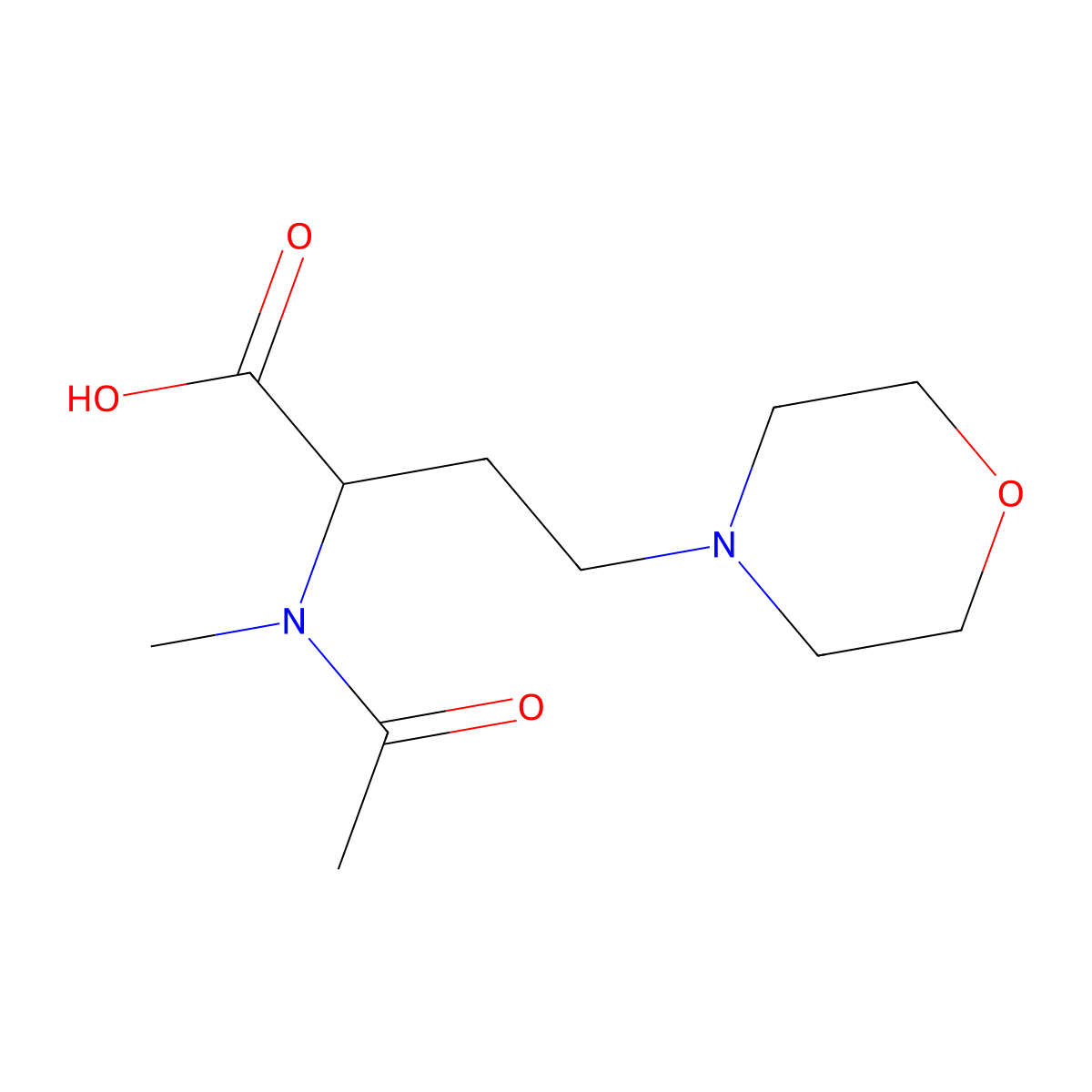 2-(N-methylacetamido)-4-(morpholin-4-yl)butanoic acid molecular structure, CAS 2680621-17-2