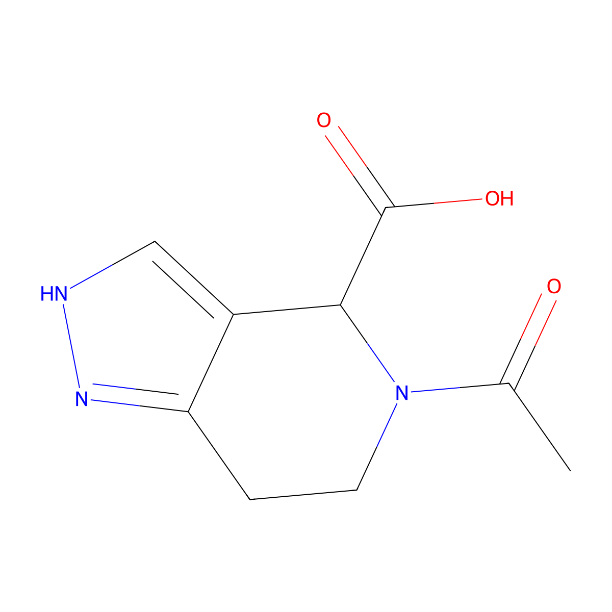 5-acetyl-2H,4H,5H,6H,7H-pyrazolo[4,3-c]pyridine-4-carboxylic acid molecular structure, CAS 2680621-20-7
