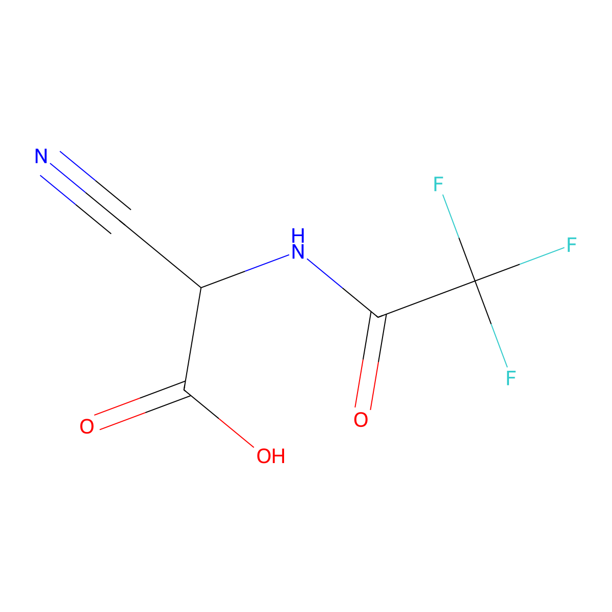 2-Cyano-2-(2,2,2-trifluoroacetamido)acetic acid molecular structure, CAS 2680621-27-4