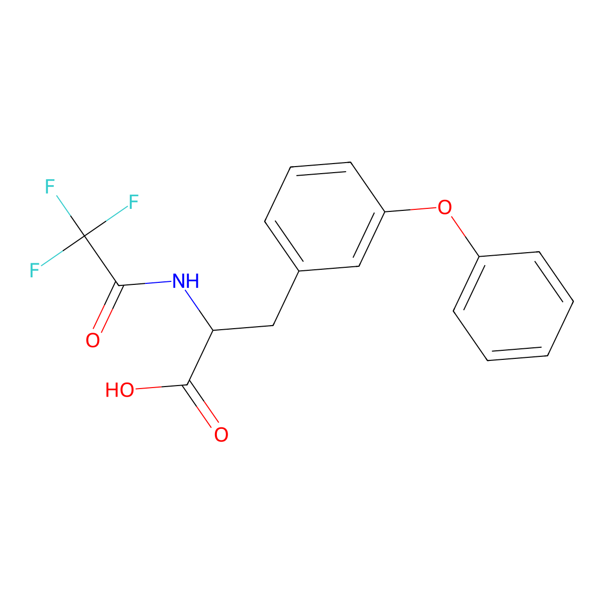 3-(3-Phenoxyphenyl)-2-(2,2,2-trifluoroacetamido)propanoic acid molecular structure, CAS 2680621-31-0