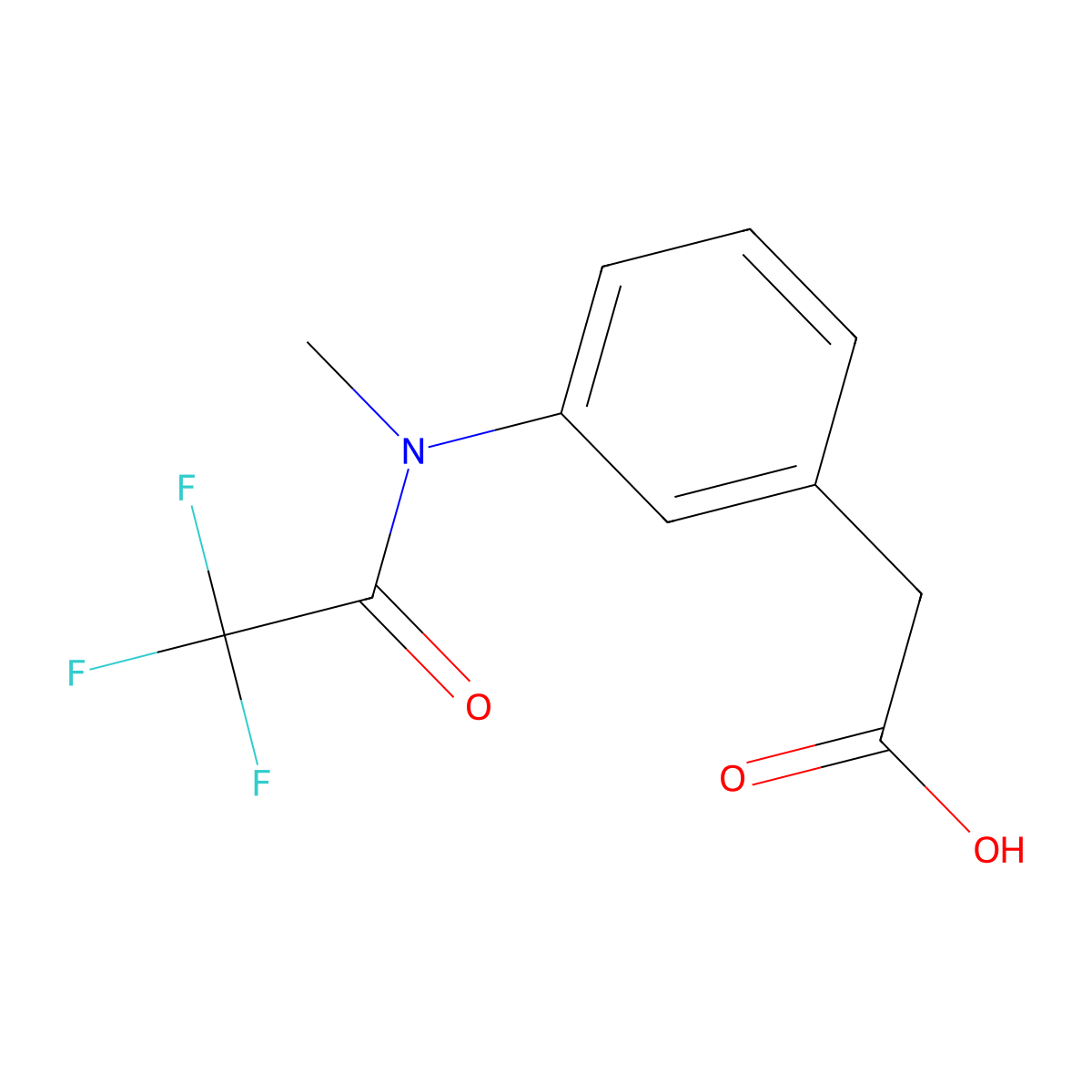 2-[3-(2,2,2-trifluoro-N-methylacetamido)phenyl]acetic acid molecular structure, CAS 2680621-36-5