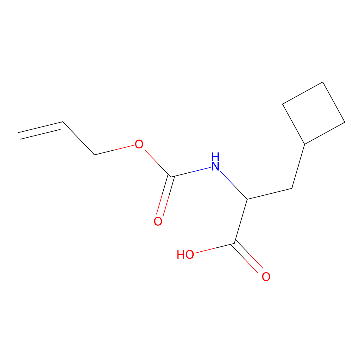 3-Cyclobutyl-2-{[(prop-2-en-1-yloxy)carbonyl]amino}propanoic acid molecular structure, CAS 2680621-47-8