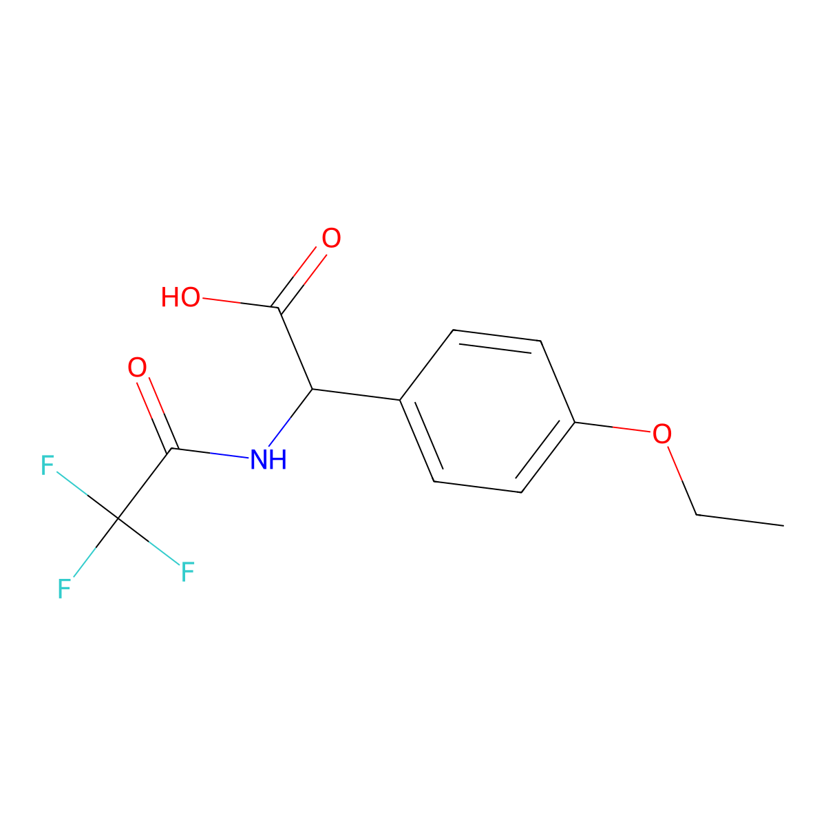 2-(4-Ethoxyphenyl)-2-(2,2,2-trifluoroacetamido)acetic acid molecular structure, CAS 2680621-53-6