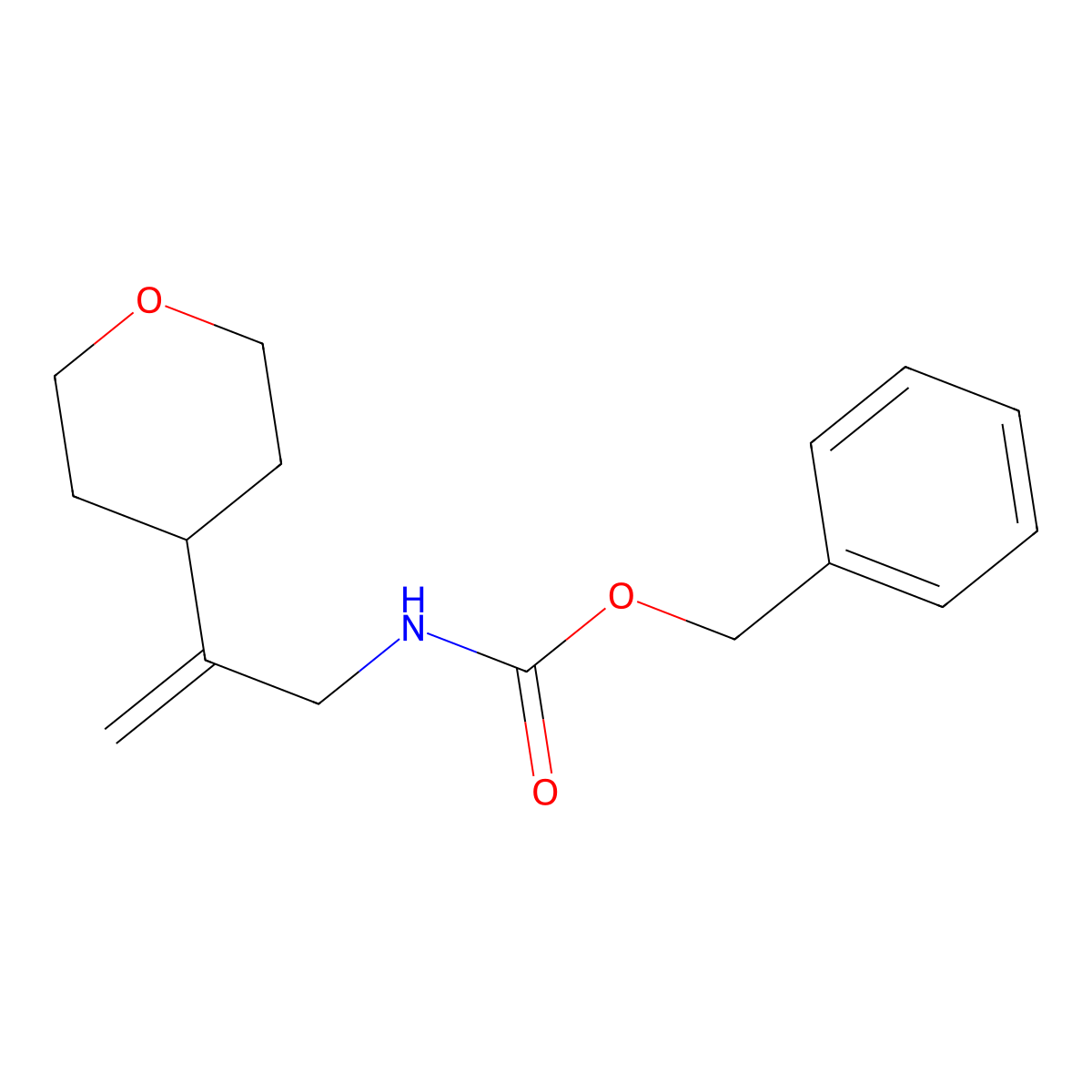 benzyl N-[2-(oxan-4-yl)prop-2-en-1-yl]carbamate molecular structure, CAS 2680621-58-1