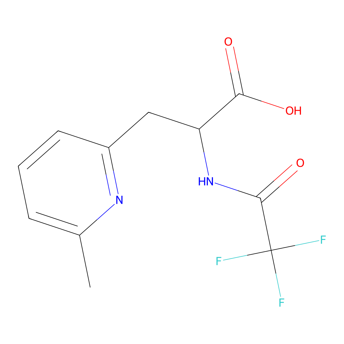 3-(6-Methylpyridin-2-yl)-2-(2,2,2-trifluoroacetamido)propanoic acid molecular structure, CAS 2680621-61-6