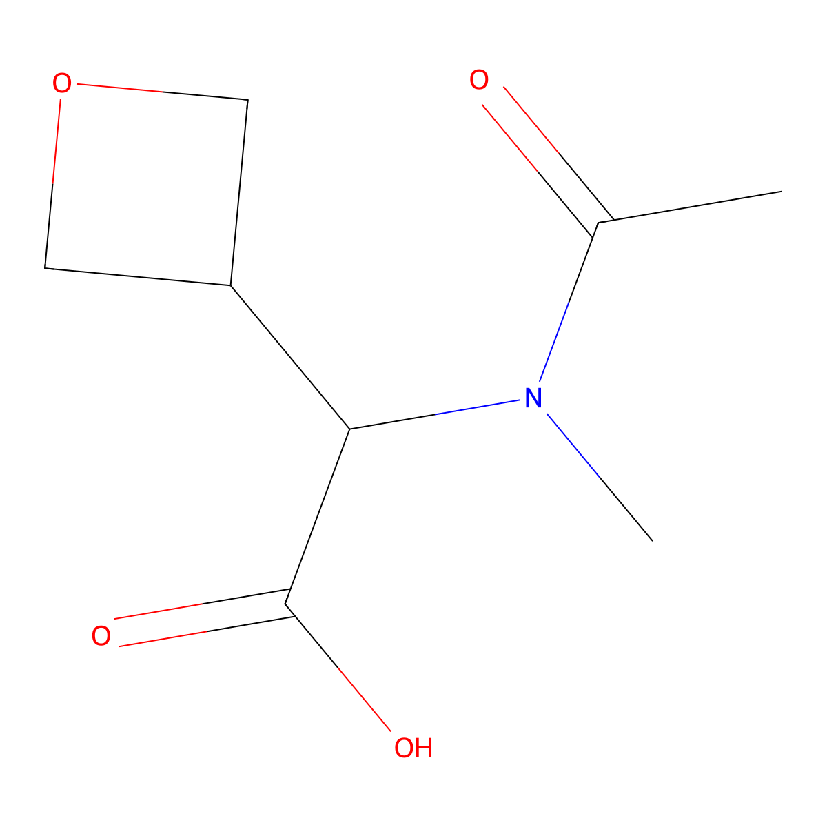 2-(N-methylacetamido)-2-(oxetan-3-yl)acetic acid molecular structure, CAS 2680621-74-1