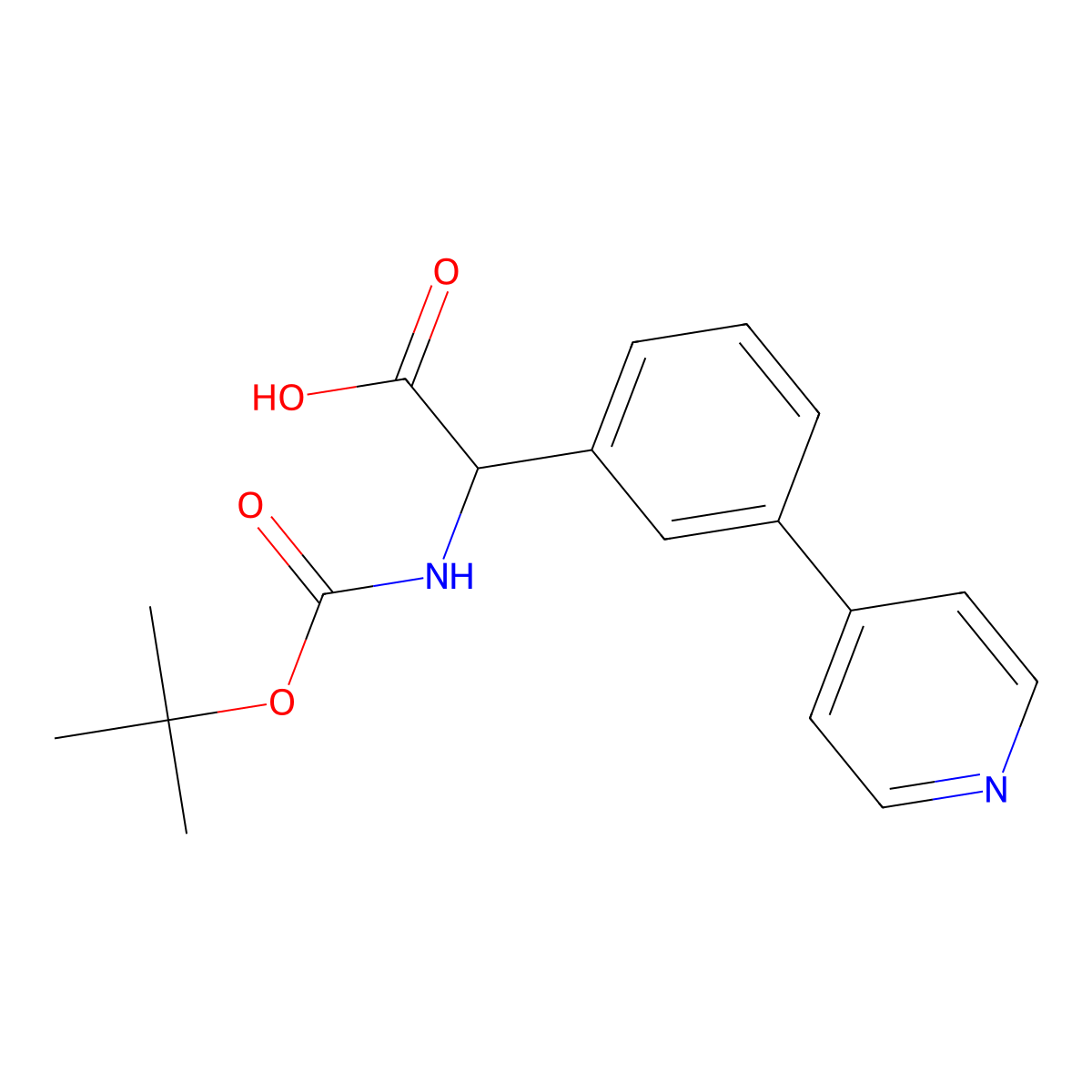 2-{[(Tert-butoxy)carbonyl]amino}-2-[3-(pyridin-4-yl)phenyl]acetic acid molecular structure, CAS 2680621-77-4