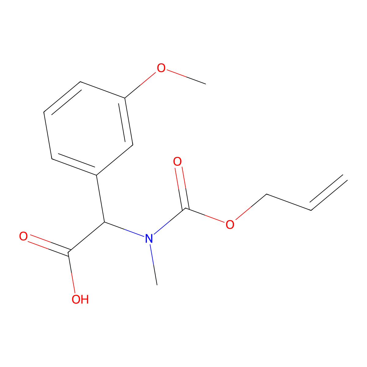 2-(3-Methoxyphenyl)-2-{methyl[(prop-2-en-1-yloxy)carbonyl]amino}acetic acid molecular structure, CAS 2680621-80-9