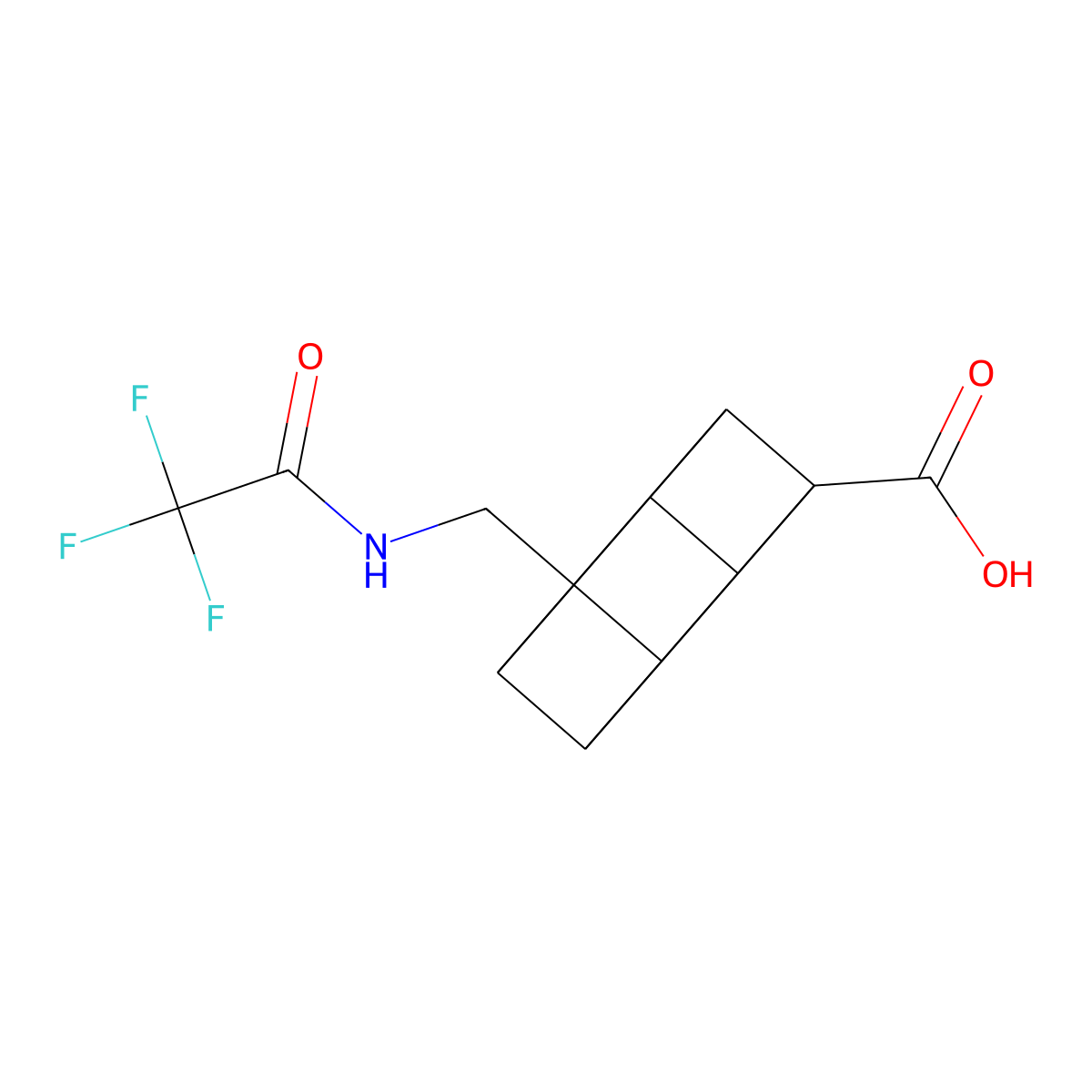 8-[(2,2,2-Trifluoroacetamido)methyl]cubane-1-carboxylic acid molecular structure, CAS 2680621-84-3