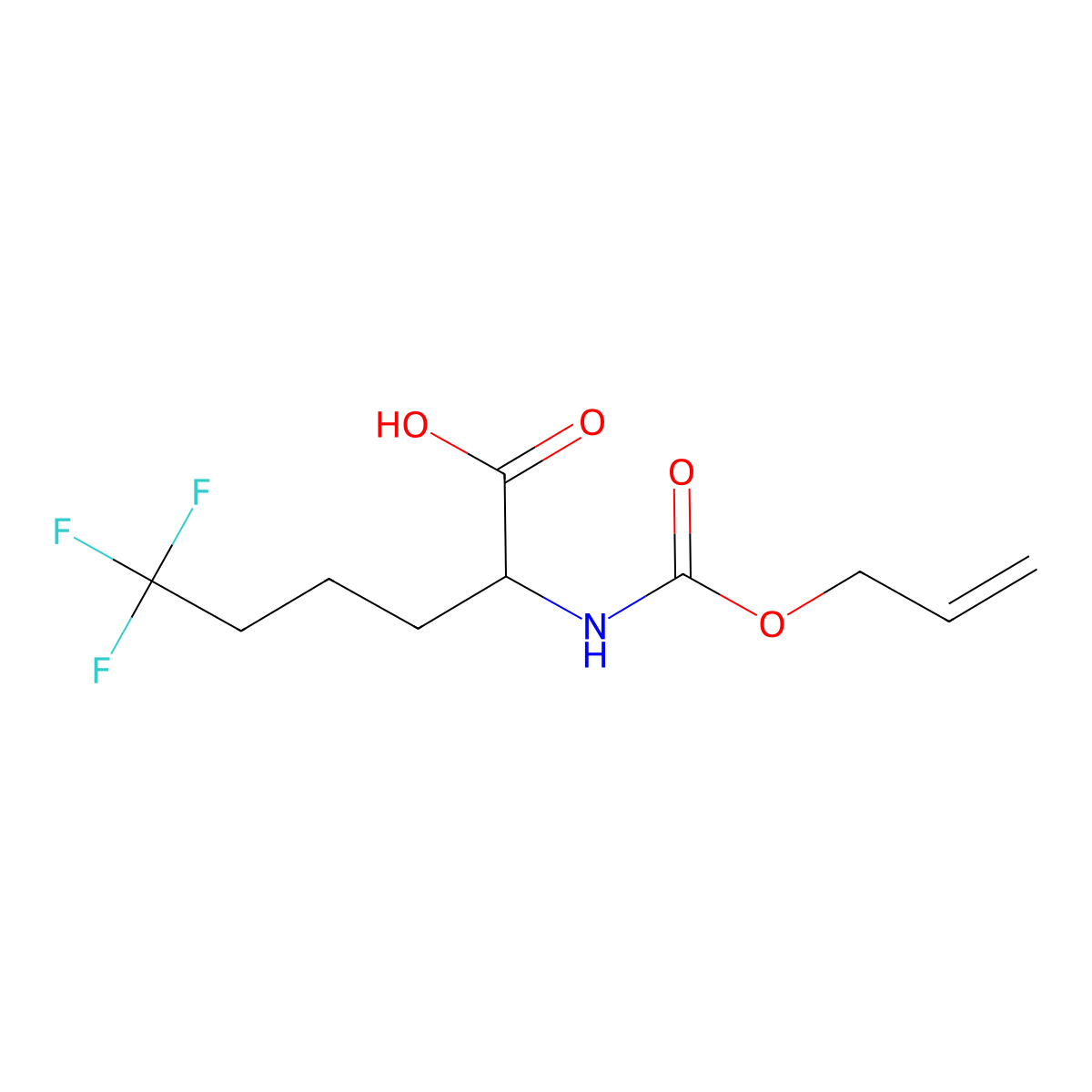 6,6,6-Trifluoro-2-{[(prop-2-en-1-yloxy)carbonyl]amino}hexanoic acid molecular structure, CAS 2680621-85-4