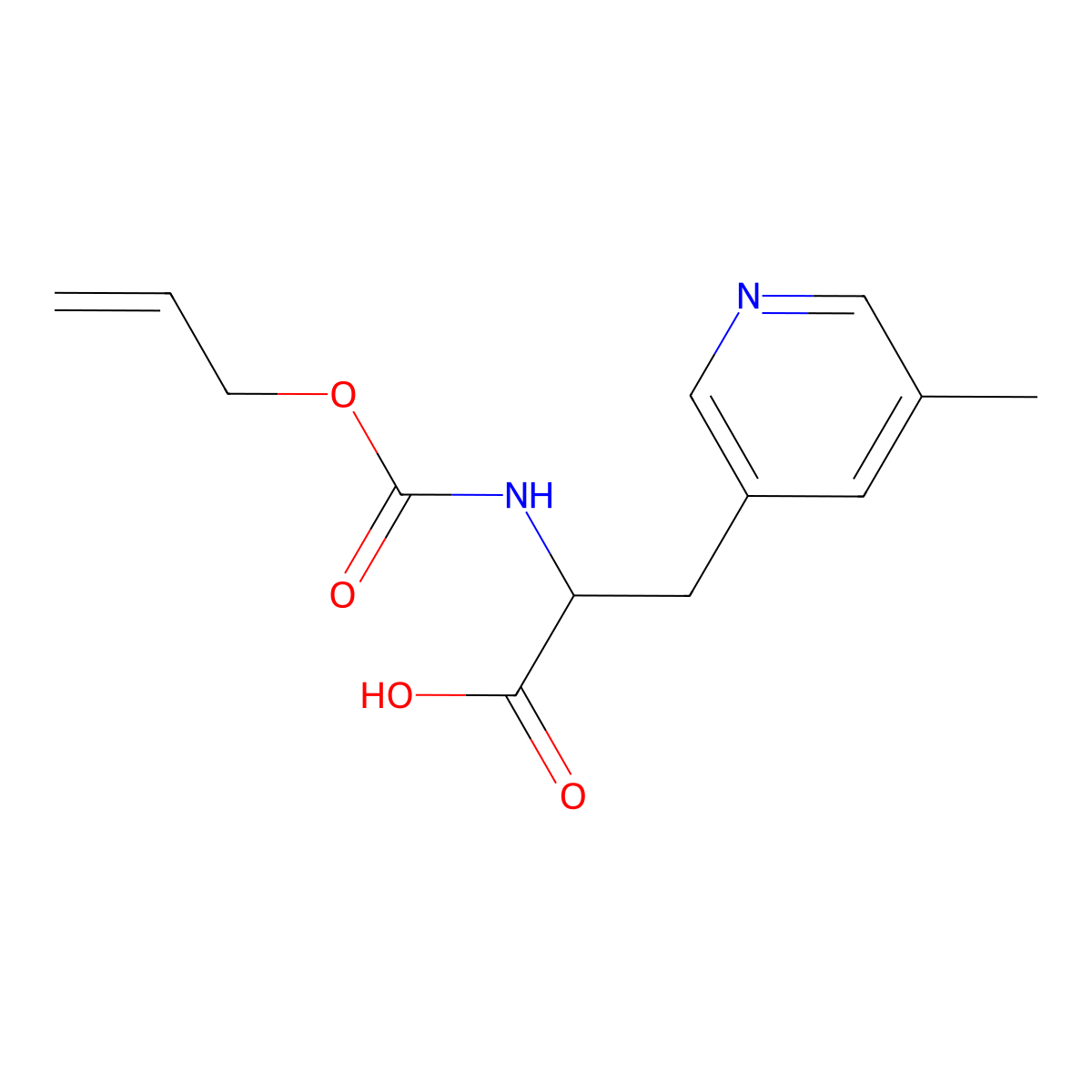 3-(5-Methylpyridin-3-yl)-2-{[(prop-2-en-1-yloxy)carbonyl]amino}propanoic acid molecular structure, CAS 2680623-20-3