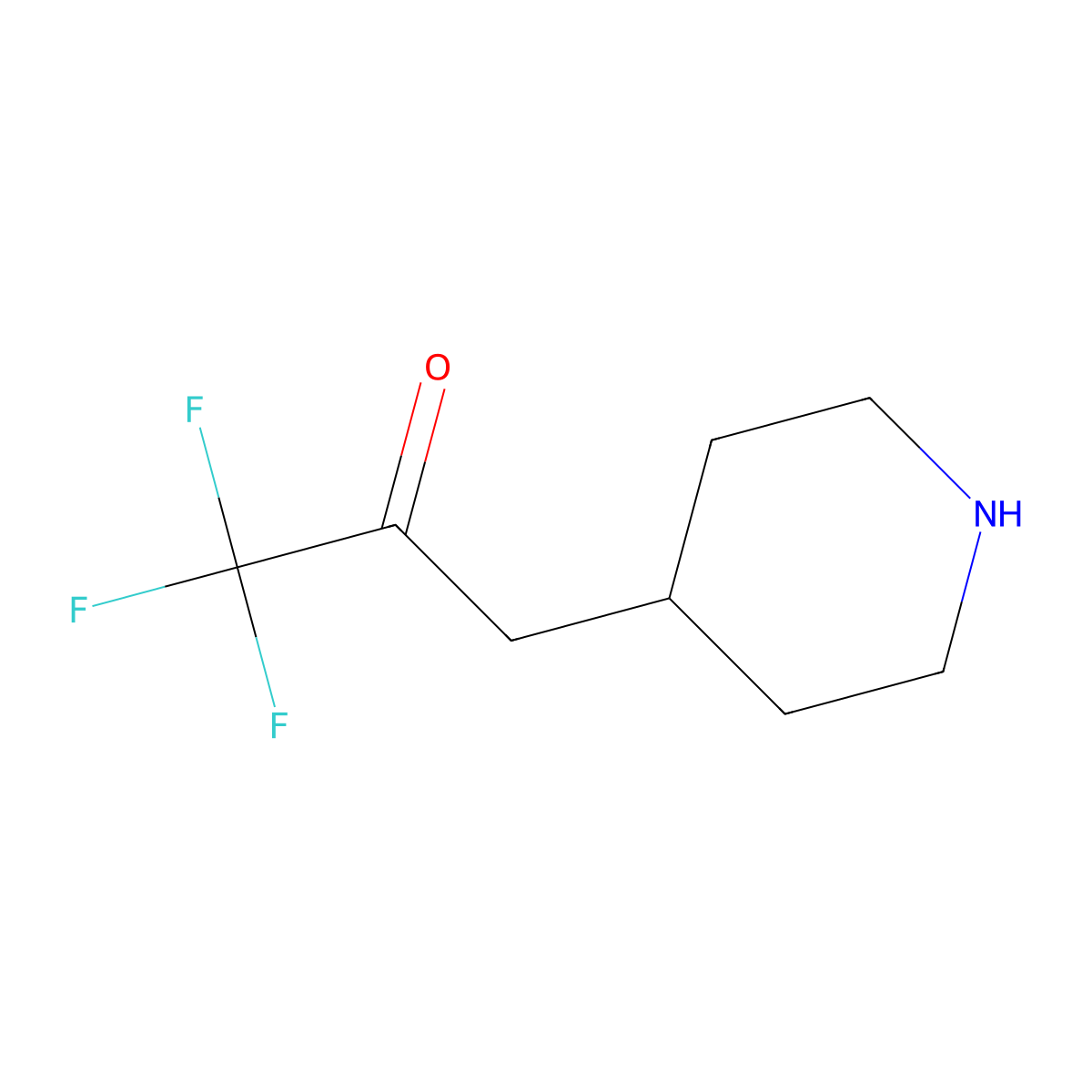 1,1,1-Trifluoro-3-(piperidin-4-yl)propan-2-one molecular structure, CAS 2680623-25-8