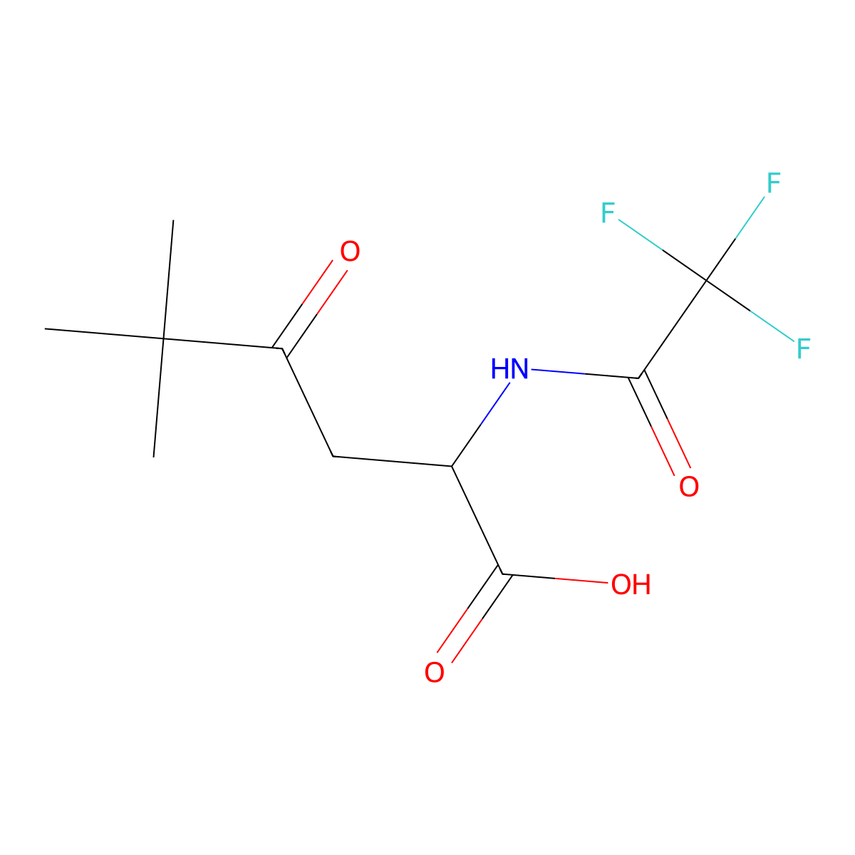 5,5-Dimethyl-4-oxo-2-(2,2,2-trifluoroacetamido)hexanoic acid molecular structure, CAS 2680623-27-0