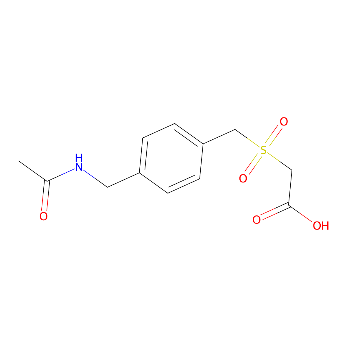 2-{[4-(Acetamidomethyl)phenyl]methanesulfonyl}acetic acid molecular structure, CAS 2680623-30-5