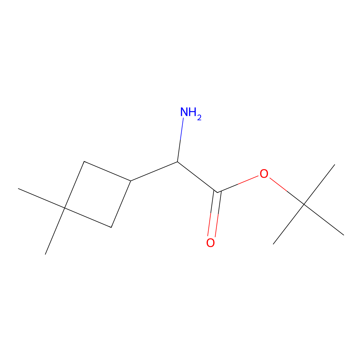 Tert-butyl 2-amino-2-(3,3-dimethylcyclobutyl)acetate molecular structure, CAS 2680623-31-6