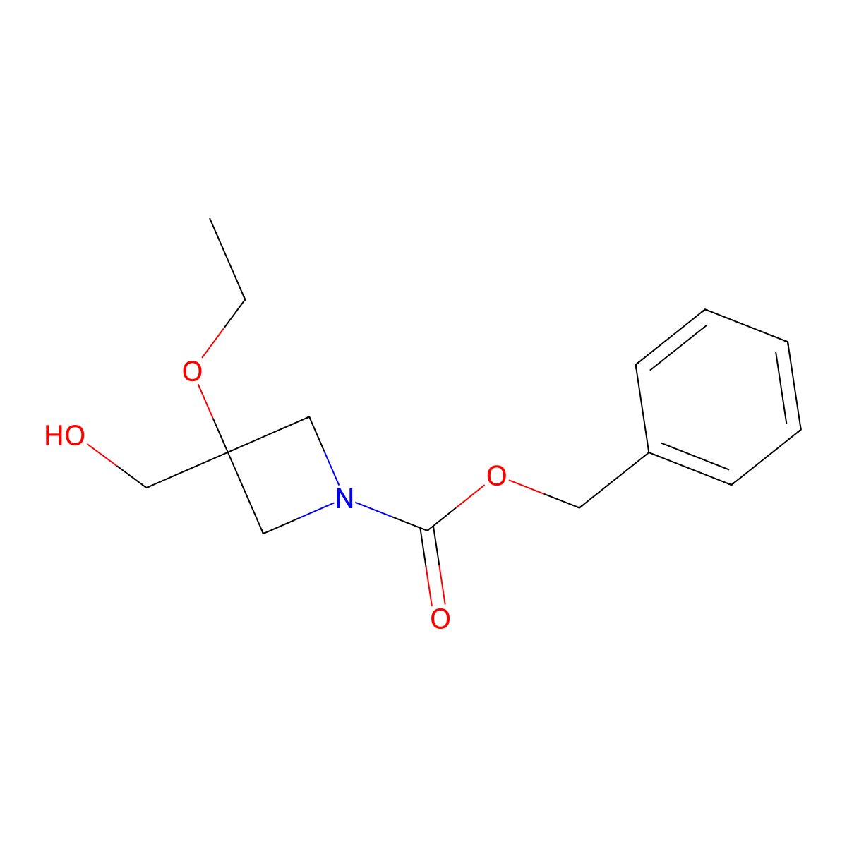 Benzyl 3-ethoxy-3-(hydroxymethyl)azetidine-1-carboxylate molecular structure, CAS 2680623-33-8