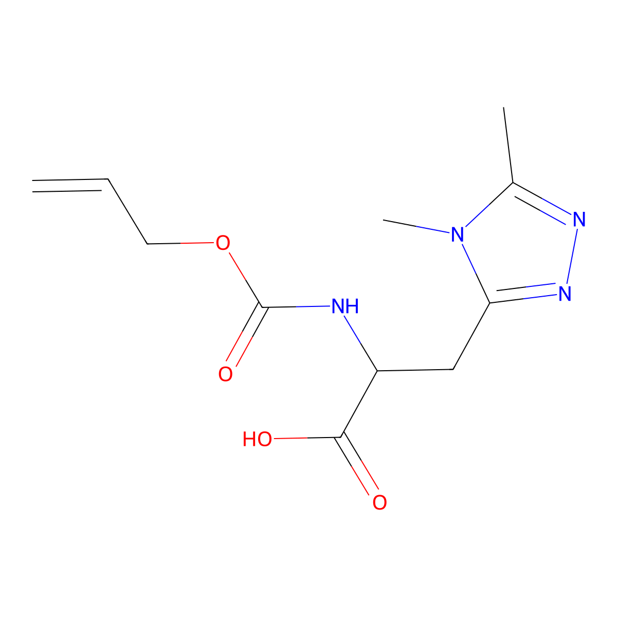 3-(4,5-dimethyl-4H-1,2,4-triazol-3-yl)-2-{[(prop-2-en-1-yloxy)carbonyl]amino}propanoic acid molecular structure, CAS 2680623-37-2