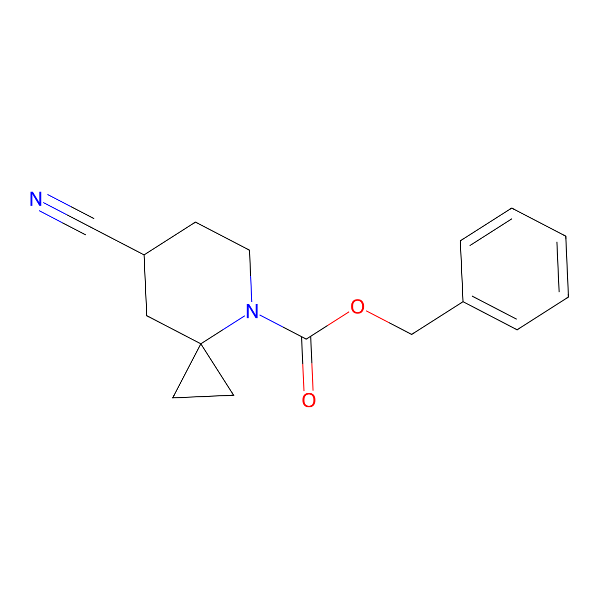 Benzyl 7-cyano-4-azaspiro[2.5]octane-4-carboxylate molecular structure, CAS 2680623-42-9