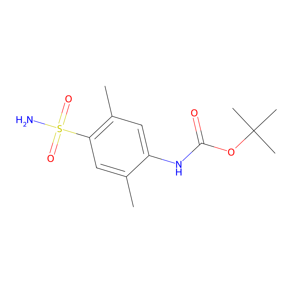 tert-butyl N-(2,5-dimethyl-4-sulfamoylphenyl)carbamate molecular structure, CAS 2680623-45-2