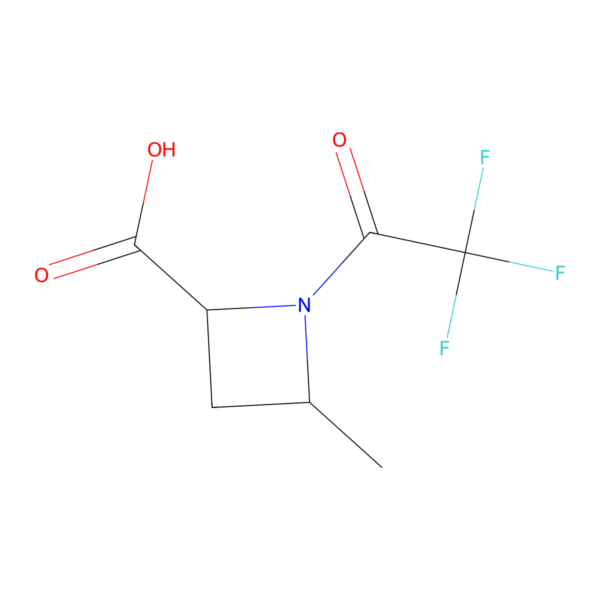 4-Methyl-1-(trifluoroacetyl)azetidine-2-carboxylic acid molecular structure, CAS 2680623-46-3