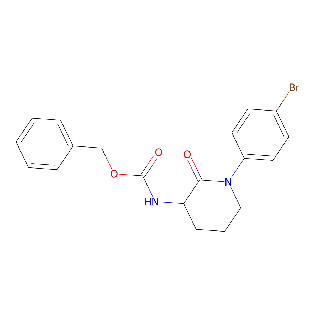 benzyl N-[1-(4-bromophenyl)-2-oxopiperidin-3-yl]carbamate molecular structure, CAS 2680623-55-4