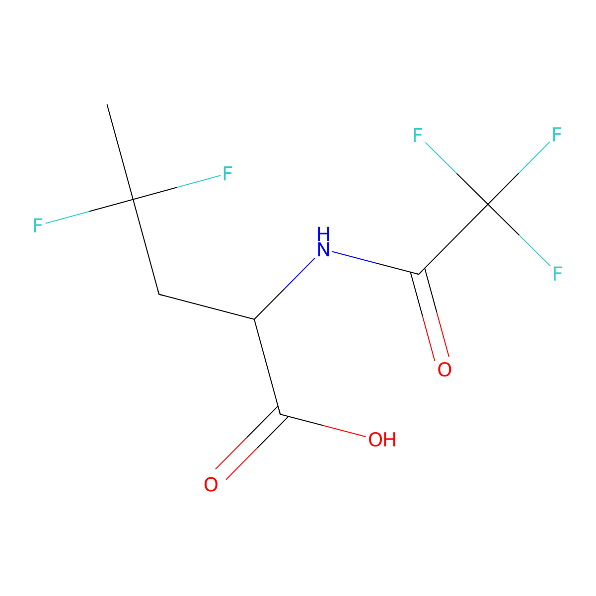 4,4-Difluoro-2-(trifluoroacetamido)pentanoic acid molecular structure, CAS 2680623-57-6