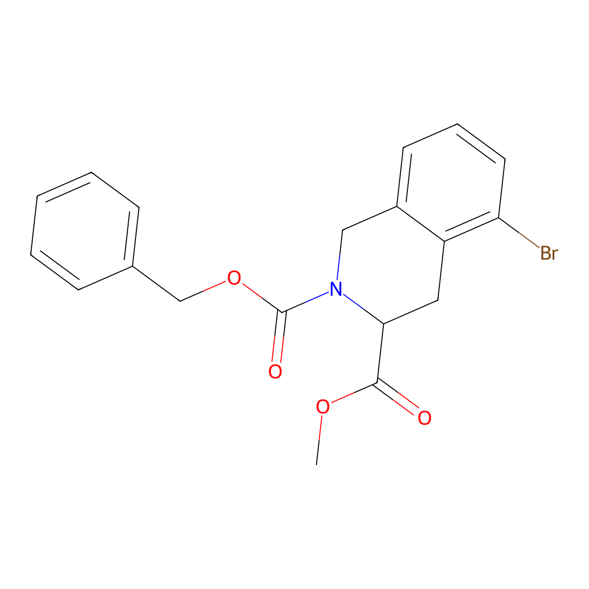 2-Benzyl 3-methyl 5-bromo-1,2,3,4-tetrahydroisoquinoline-2,3-dicarboxylate molecular structure, CAS 2680623-60-1