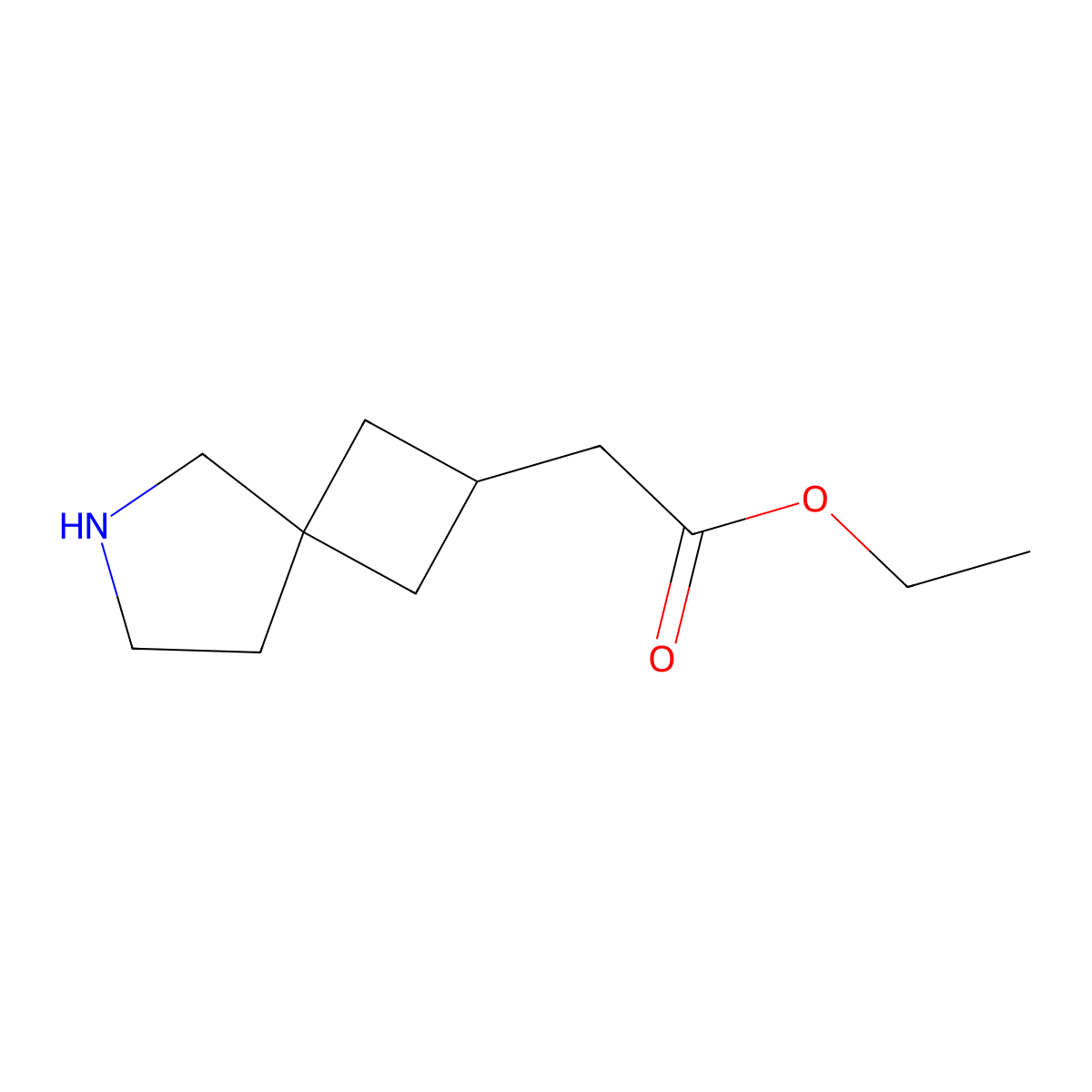 Ethyl 2-{6-azaspiro[3.4]octan-2-yl}acetate molecular structure, CAS 2680623-67-8